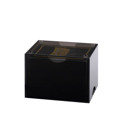 Dragon Shield Strongbox Card Deck Box Black 100+ Double-Sleeved Card Capacity, Clear Acrylic TCG Storage Case, Stackable Deck Box with Secure Vacuum Seal Closure