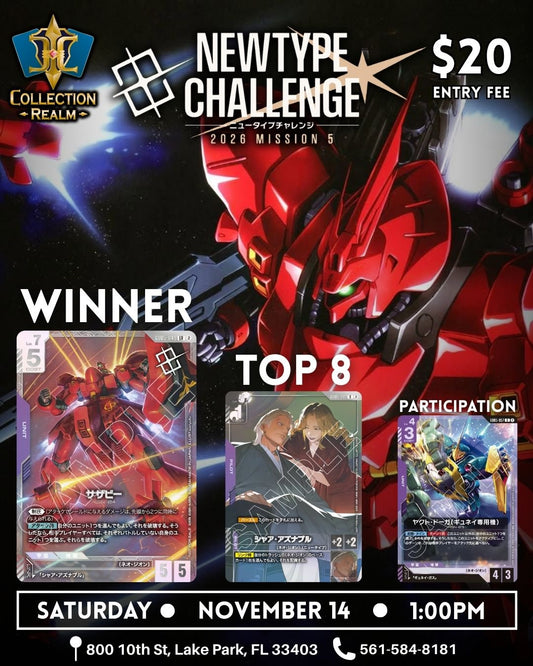 Gundam Card Game – Newtype Challenge – November 14 2026 (Saturday) 1:00 PM