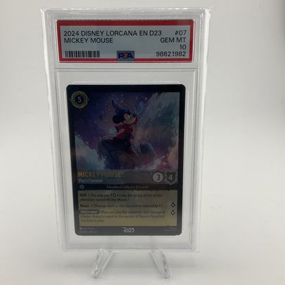 2024 DISNEY LORCANA EN D23 MICKEY MOUSE PSA #07 GEM MT 10