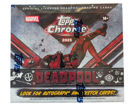 Topps Chrome 2025 Marvel Deadpool Hobby Box Trading Cards Collectible Card Game Packs