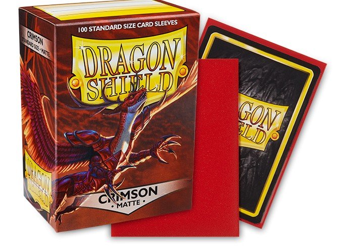 Dragon Shield Standard Matte Card Sleeves Crimson 100 Count, Textured Matte Finish, Durable Protective Sleeves for MTG, Pokémon, Lorcana, Flesh and Blood & Standard Size Trading Cards (PRE-ORDER)