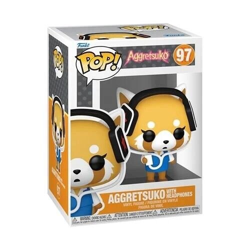 Aggretsuko with Headphones Funko Pop! Sanrio Aggretsuko - Approx. 3 1/2" Collectible Vinyl Figure #97 with Display Box Protector Case