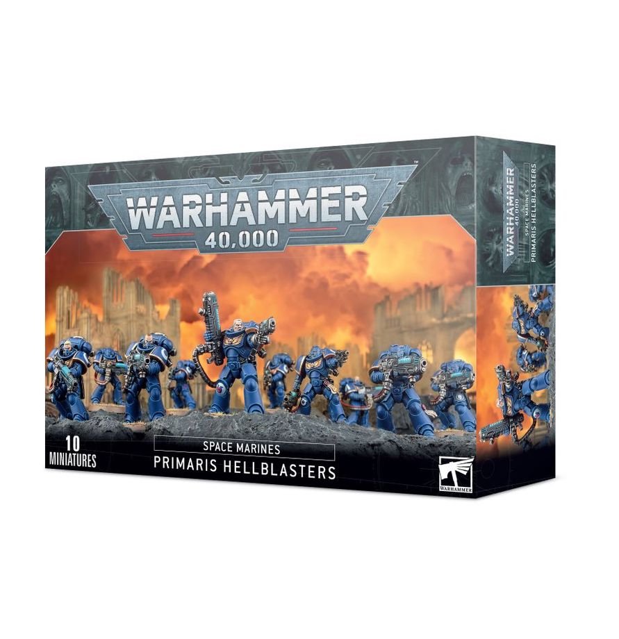 Warhammer 40,000 Space Marines Primaris Hellblasters Squad Miniatures Kit – 10 Multi-Part Plastic Models with Plasma Weapons, Citadel Bases & Transfer Sheet for Warhammer 40K