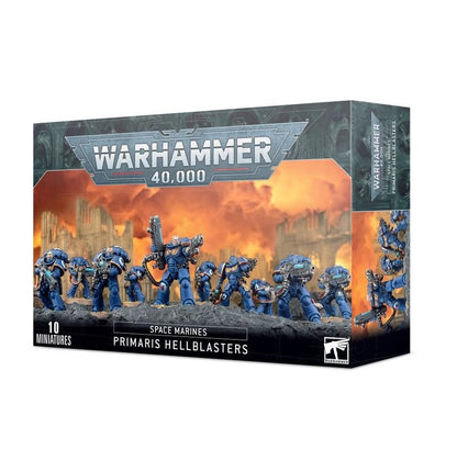 Warhammer 40,000 Space Marines Primaris Hellblasters Squad Miniatures Kit – 10 Multi-Part Plastic Models with Plasma Weapons, Citadel Bases & Transfer Sheet for Warhammer 40K