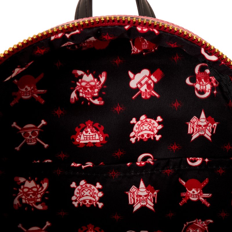 Loungefly One Piece Luffy Cosplay Faux Vegan Leather Mini Backpack with Coin Bag (9x10.5x4.5") - NYCC Limited Edition 500 - Pack of 1