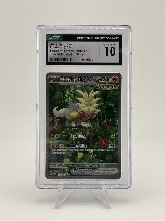 Pokemon TCG Gouging Fire ex CGC 10 TEF 204/162 Temporal Forces SIR Special Rare