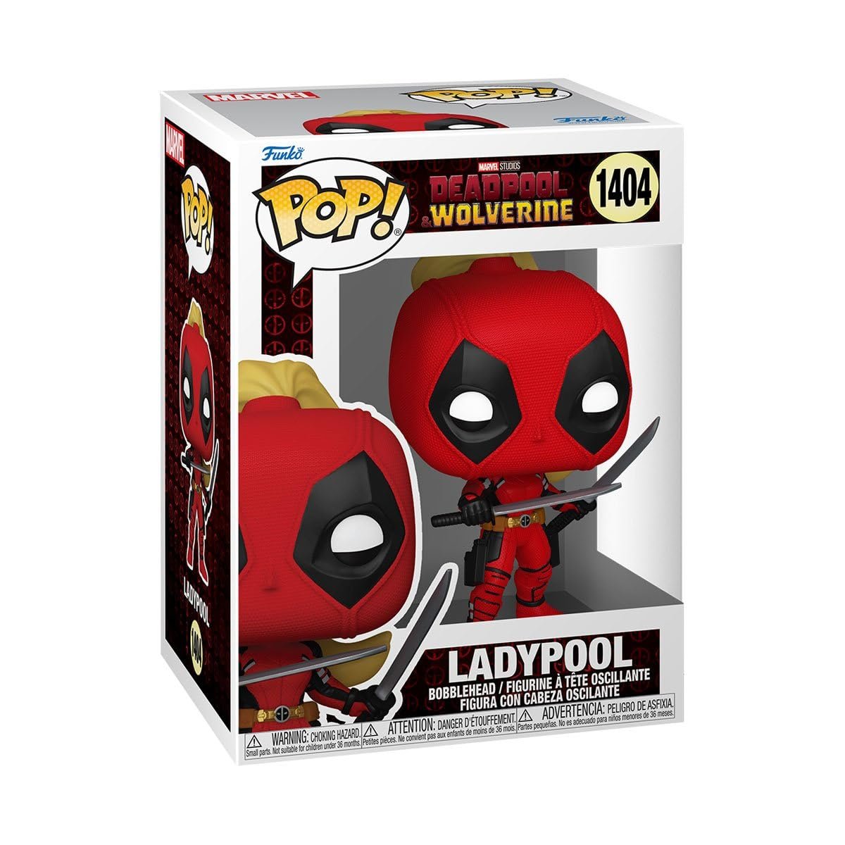 Ladypool with Swords Funko Pop! Marvel Studios Deadpool and Wolverine - Approx. 3 3/4" Collectible Vinyl Figure #1404 with Display Box Protector Case