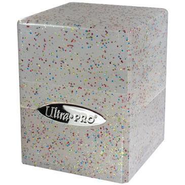 Ultra PRO Satin Cube Deck Box Glitter Clear Card Deck Box Holds 100 Plus Double Sleeved Cards