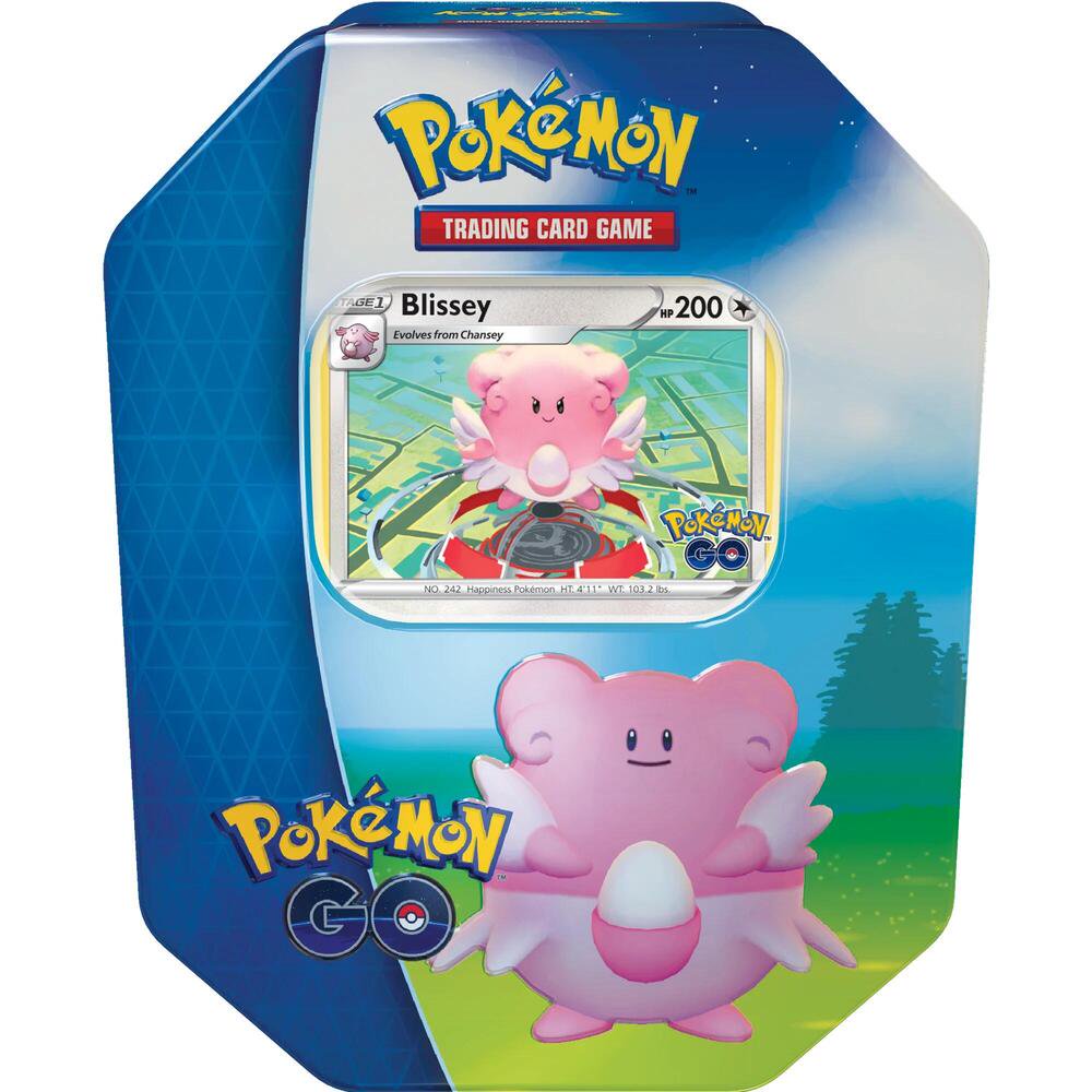 Pokemon TCG Pokemon GO Blissey Tin with Pokemon Card Packs and Featured Card
