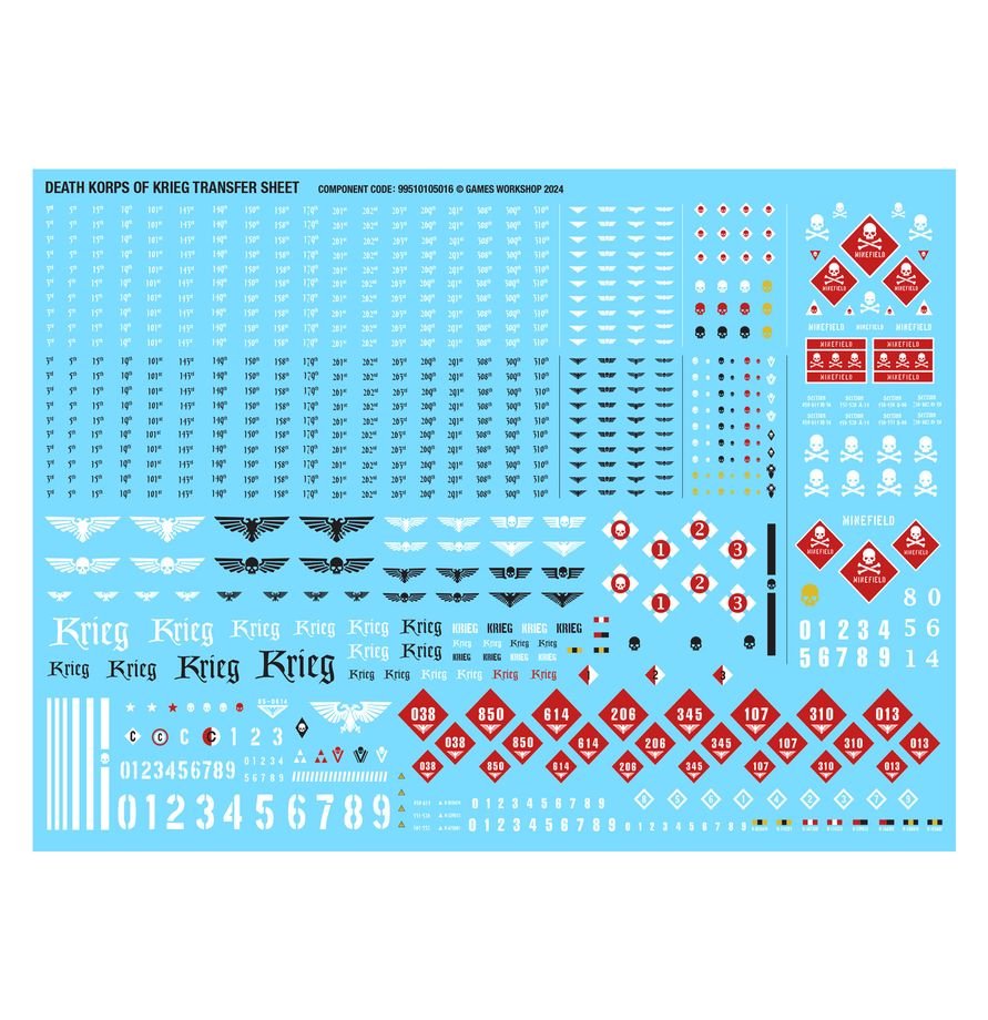 Warhammer 40,000 Astra Militarum Death Korps of Krieg Miniatures Set – 10 Customizable Plastic Soldiers with Transfer Sheet for Warhammer 40K (PRE-ORDER)