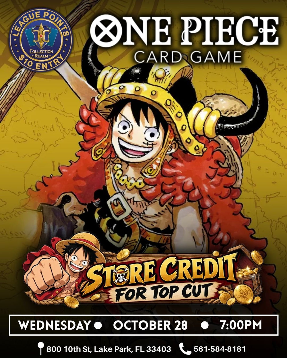 One Piece – Trading Card Game Tournament – October 28 2026 (Wednesday) 7:00 PM