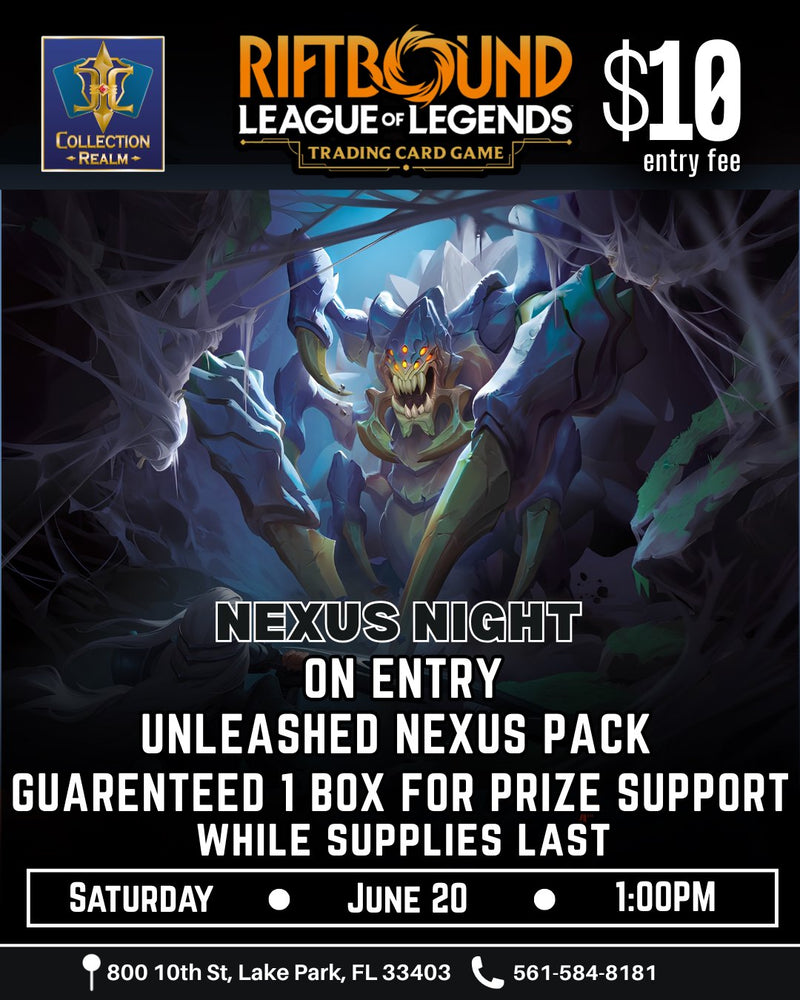 Riftbound League of Legends TCG Nexus Night Tournament – June 20, 2026 (Saturday 1PM)