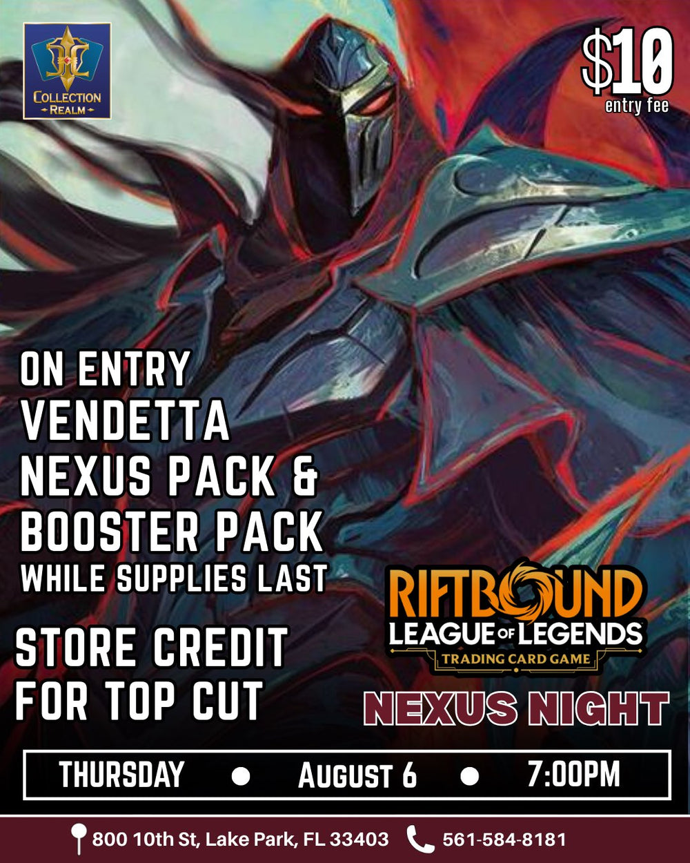 Riftbound League of Legends TCG Nexus Night Tournament – August 6, 2026 (Thursday 7:00 PM)