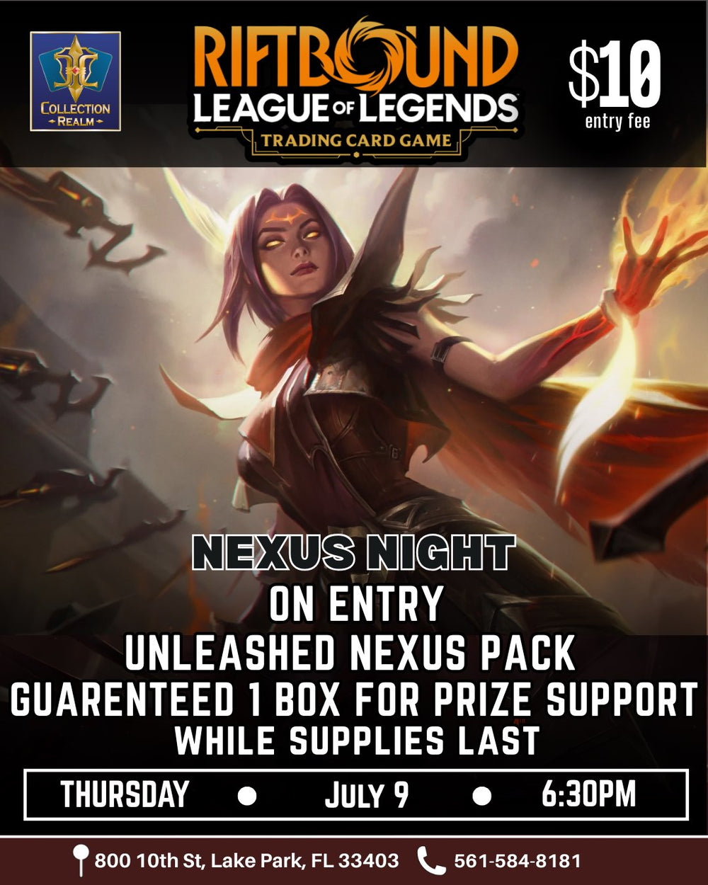 Riftbound League of Legends TCG Nexus Night Tournament – July 9, 2026 (Thursday 6:30 PM)