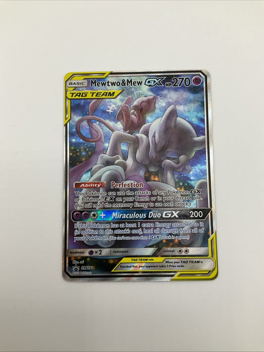 Pokemon Mewtwo and Mew GX SM191 Promo Tag Team 2019 Sun & Moon LP Condition