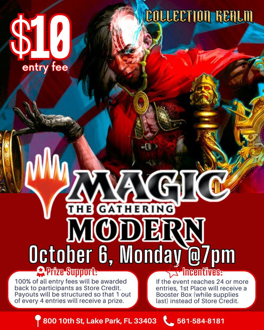 Magic: The Gathering Modern Tournament – Monday, October 6, 2025 at 7:00 PM