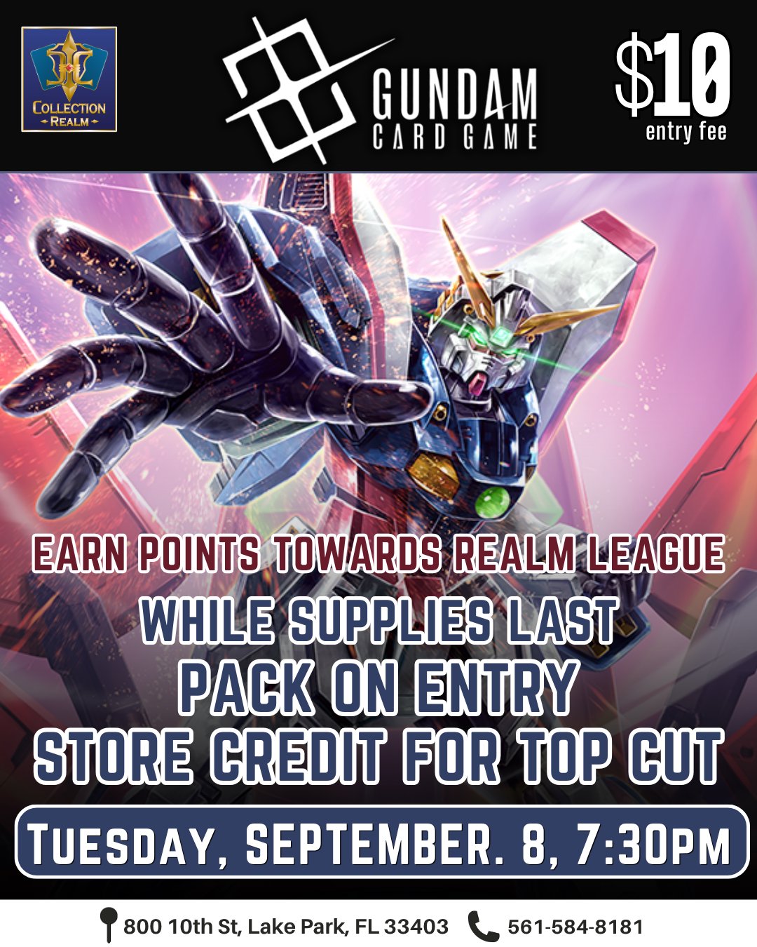 Gundam TCG Tournament – September 8, 2026 (Tuesday 7:30 PM)