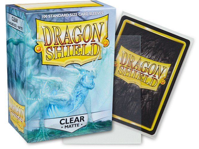 Dragon Shield Standard Matte Card Sleeves Clear 100 Count, Textured Protective Sleeves for MTG, Pokémon, Lorcana, Flesh and Blood, Durable Trading Card Sleeves with Smooth Shuffle Feel (PRE-ORDER)