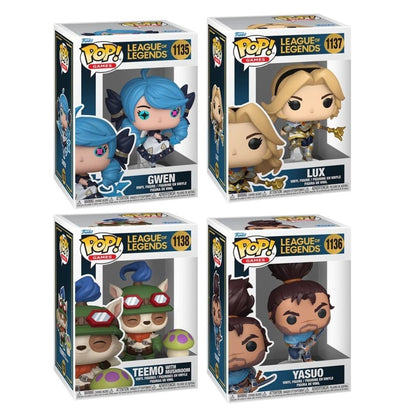 League of Legends Wave 4 Funko Pop! Games - Set of 4 (Gwen #1135, Yasuo #1136, Lux #1137, and Teemo with Mushroom #1138) Collectible Vinyl Figures - Estimated Arrival: Oct. 2025 (PRE-SALE)