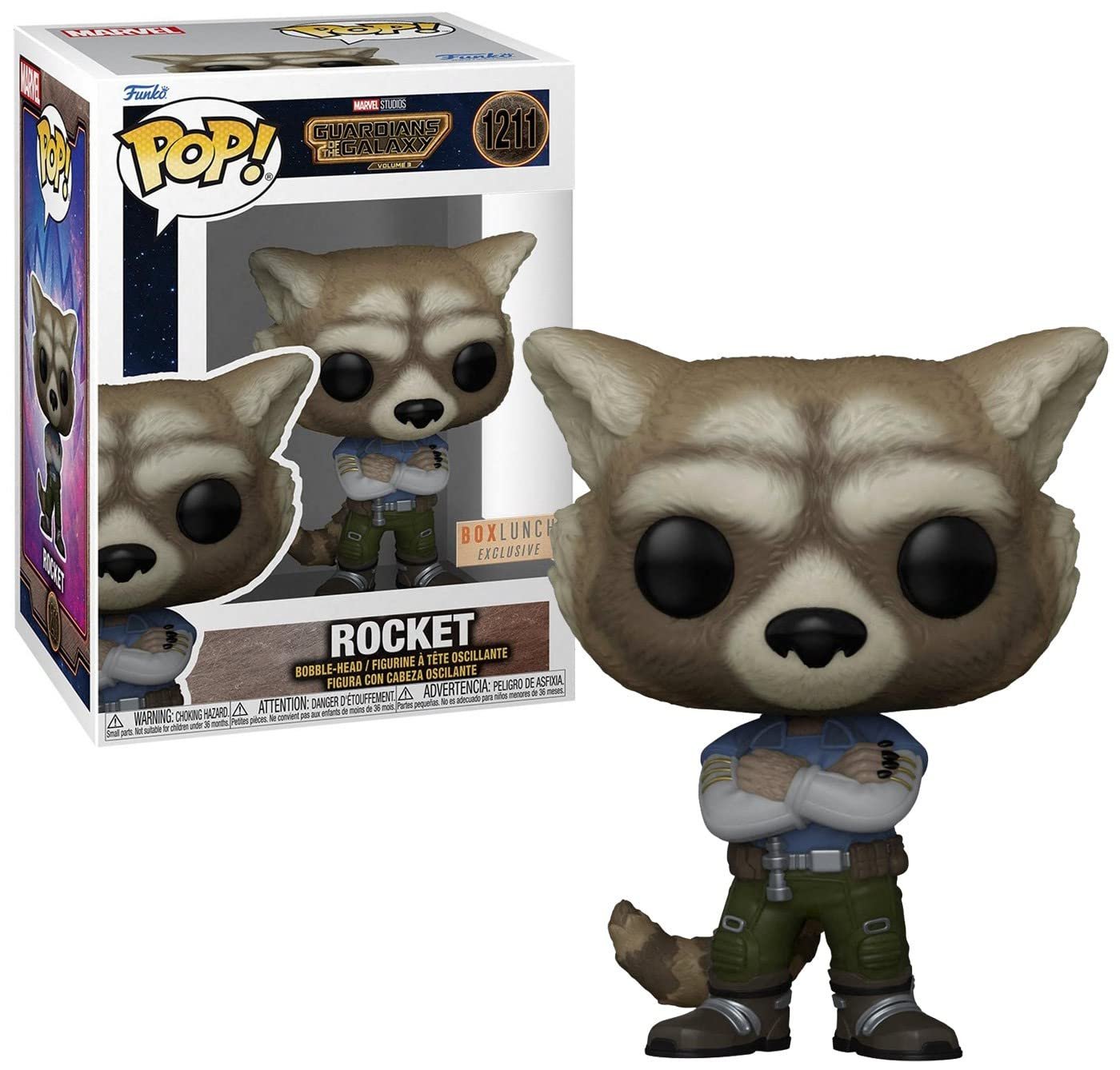 Rocket with Arms Crossed Funko Pop! Marvel Studios Guardians of the Galaxy Vol. 3 - Approx. 3.55" Collectible Vinyl Figure #1211 Bundled with Display Box Protector Case
