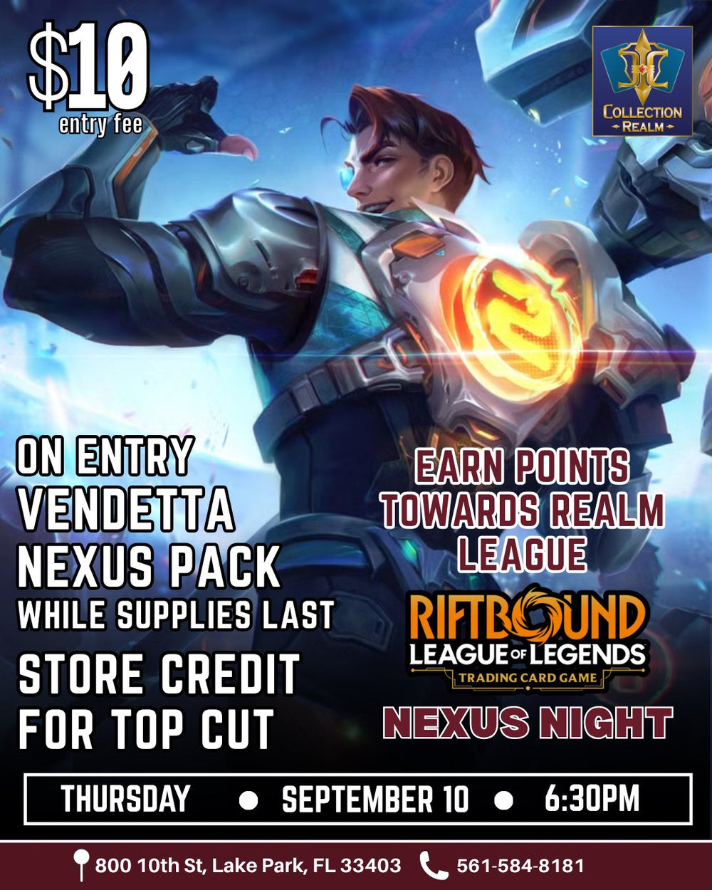 Riftbound LoL TCG Nexus Night Tournament – September 10, 2026 (Thursday 6:30 PM)