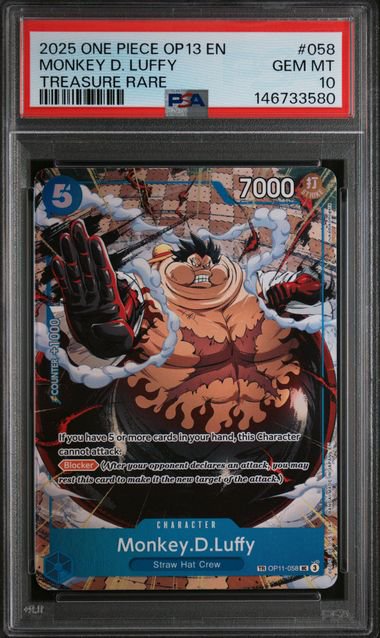 One Piece Luffy TreasureRare PSA 10 3580