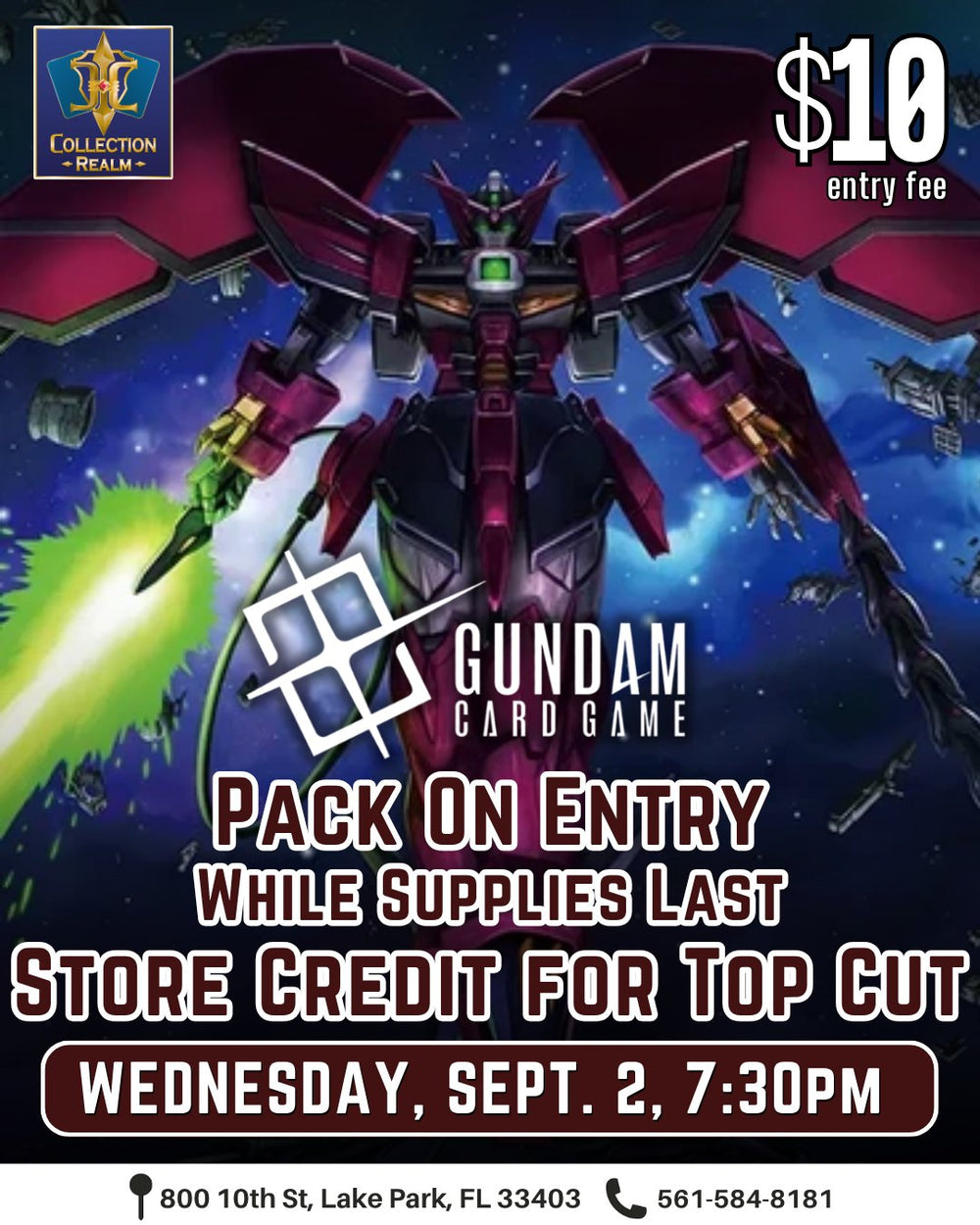 Gundam TCG Tournament – September 2, 2026 (Wednesday 7:30 PM)