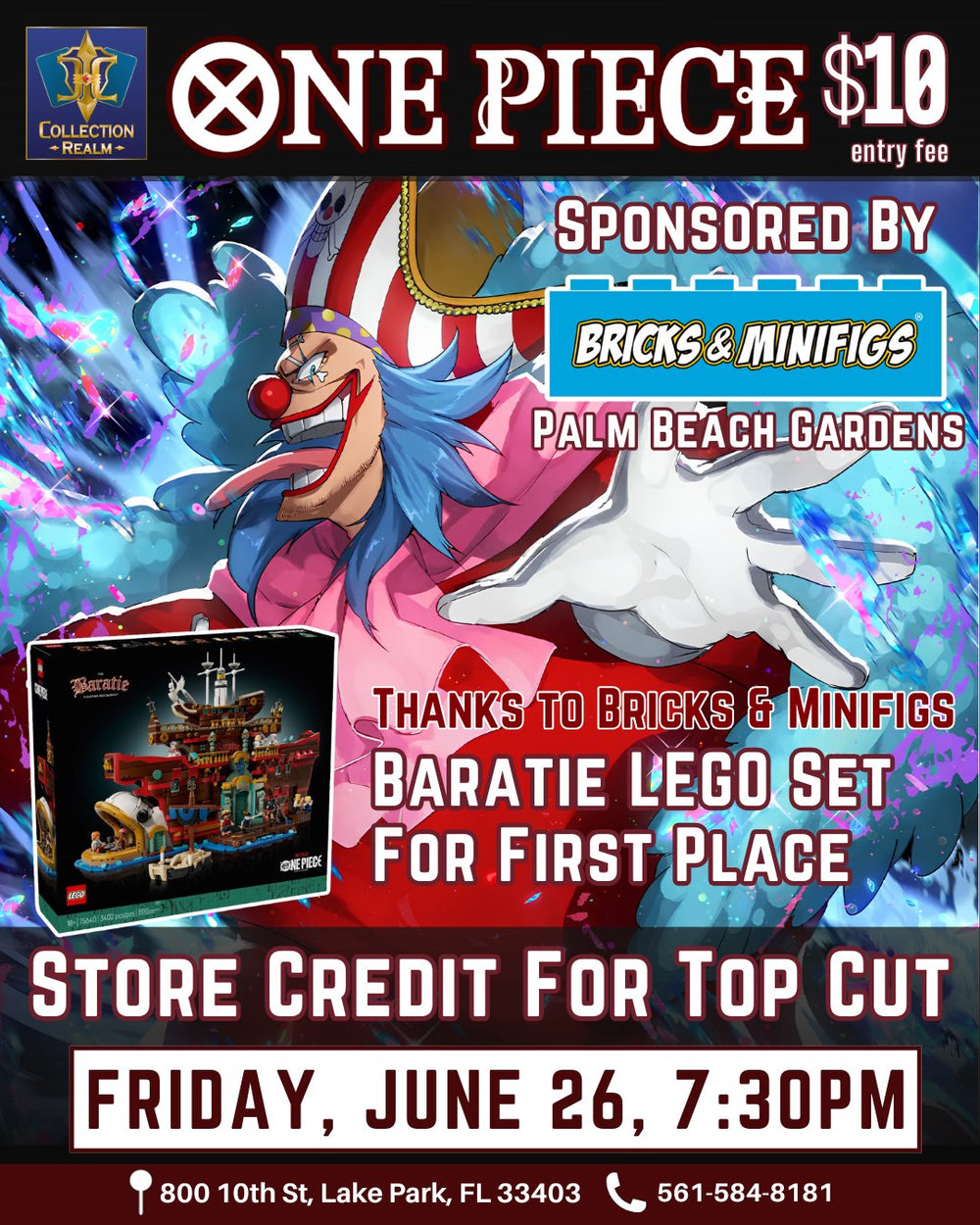 One Piece Card Game Tournament – June 26, 2026 (Friday 7:30 PM)