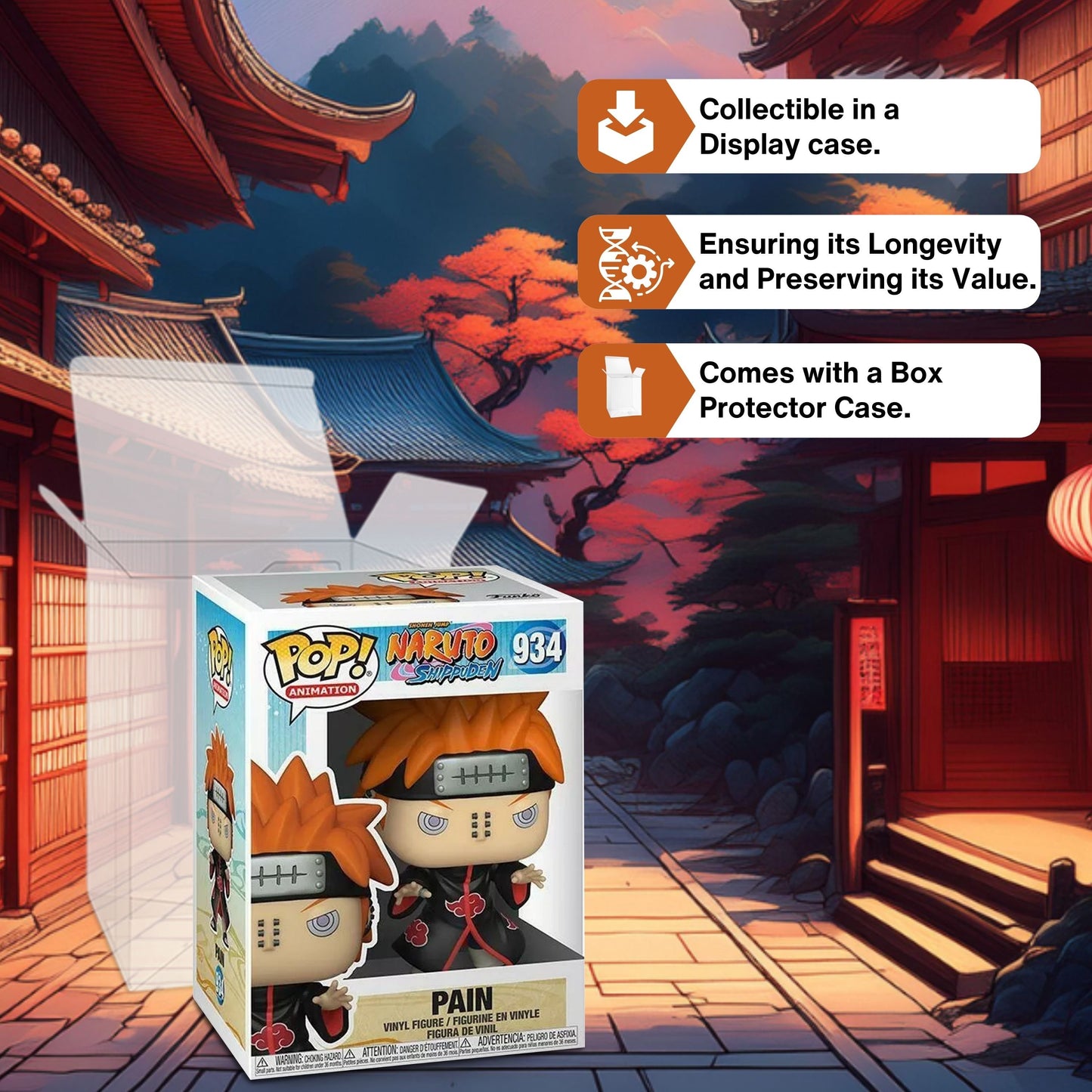 Pain Funko Pop! Animation Naruto Shippuden - Approx.3 3/4" Collectible Vinyl Figure #934 with Display Box Protector Case