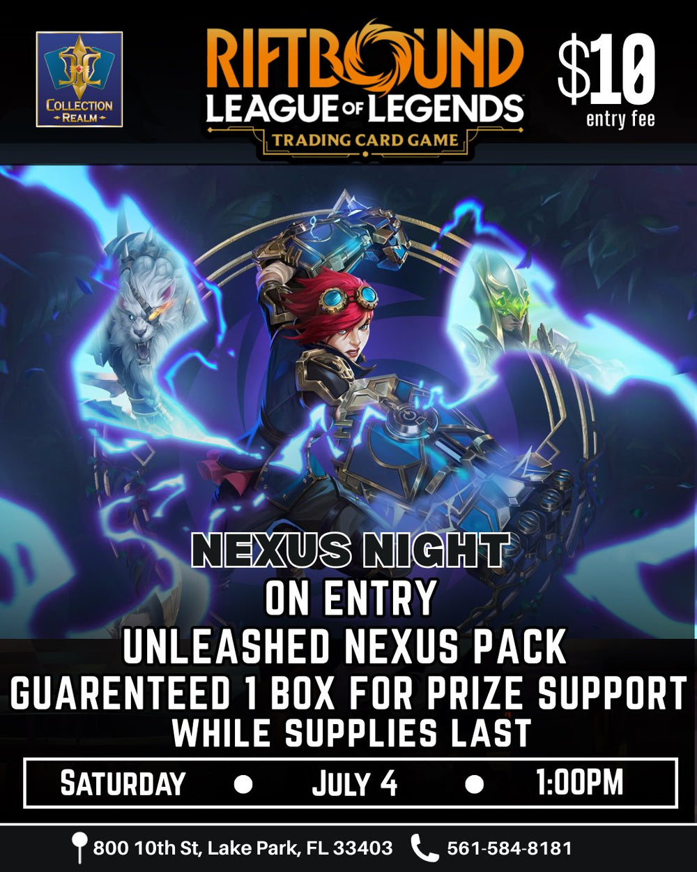 Riftbound League of Legends TCG Nexus Night Tournament – July 4, 2026 (Saturday 1:00 PM)