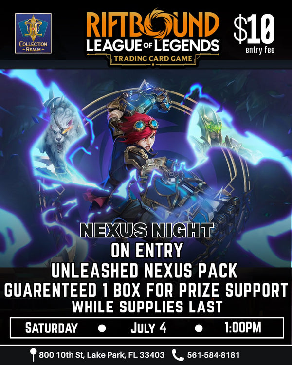 Riftbound League of Legends TCG Nexus Night Tournament – July 4, 2026 (Saturday 1:00 PM)