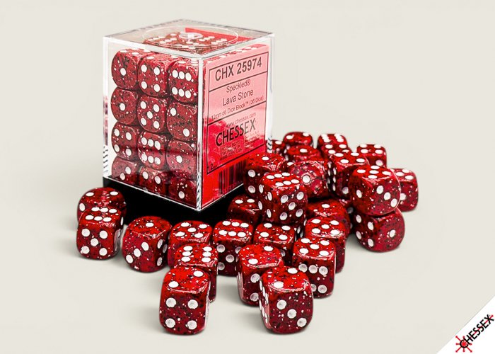 Chessex Lava Stone 12mm - 36 Dice