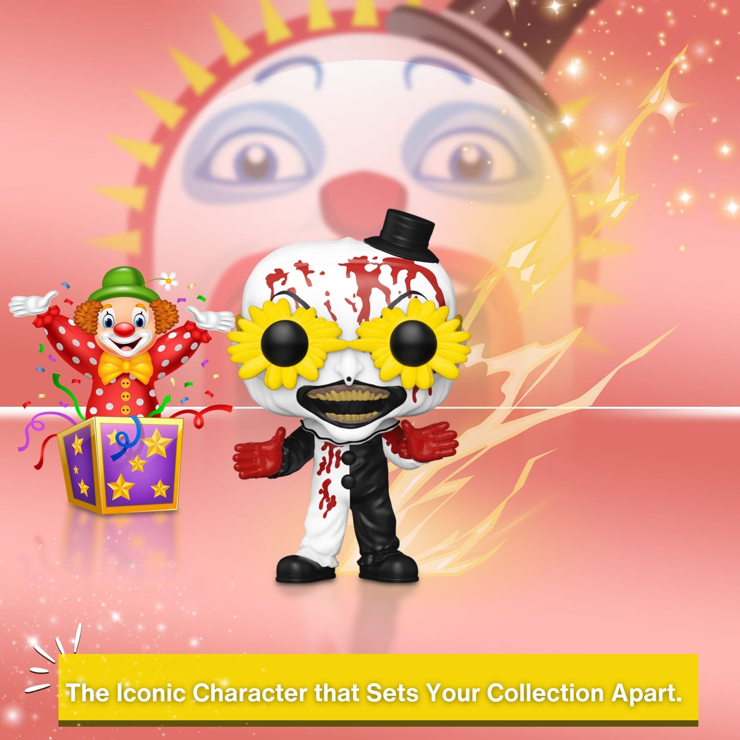 Bloody Art the Clown with Glasses Funko Pop! Chase Limited Edition Exclusive Vinyl Figure #1593 with Window Display Box