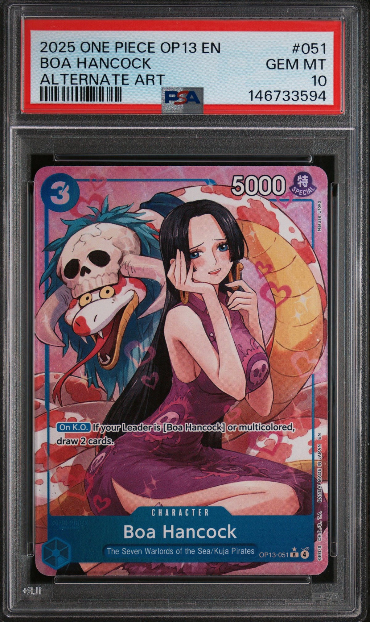 One Piece Bao Hancock OP13 PSA 10 3594 Graded Trading Card