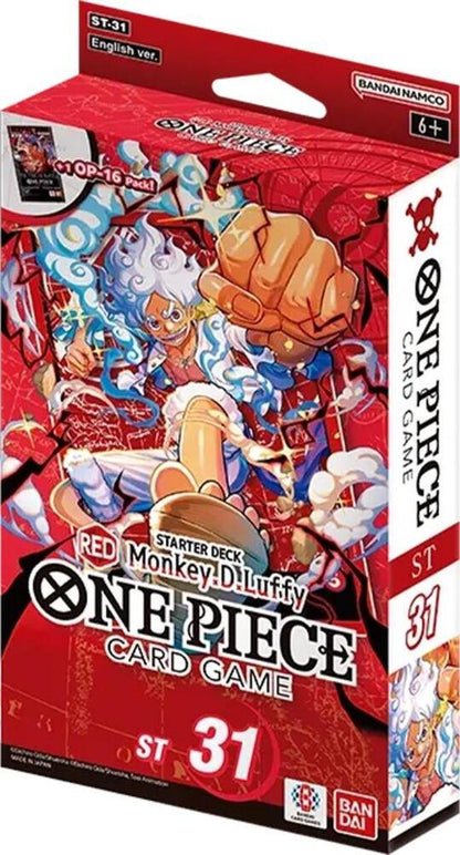 ONE PIECE Card Game Starter Deck ST-31 RED Monkey D. Luffy | Official Bandai Trading Card Game | 51-Card Ready-to-Play Deck with Leader Card, 10 DON!! Cards & Rules Index (PRE-ORDER)