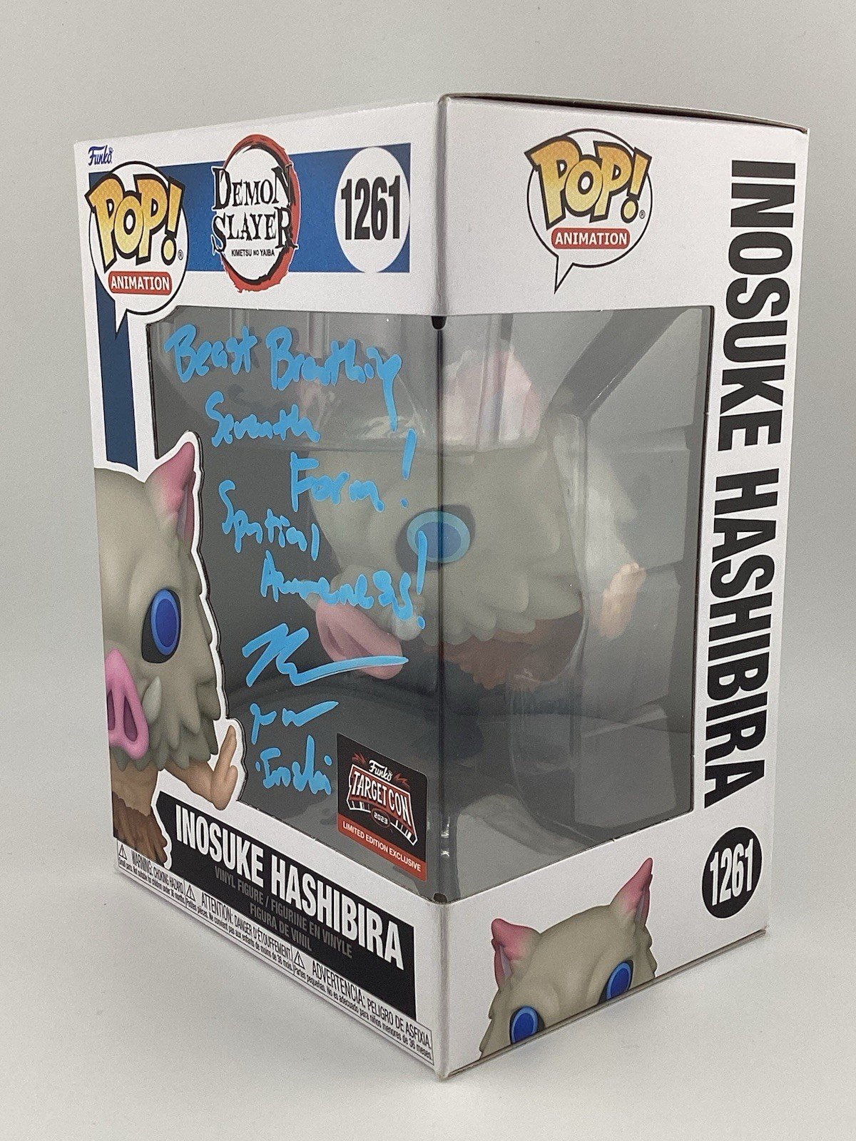 Funko Pop!  Demon Slayer: Kimetsu no Yaiba - Inosuke Hashibira -Signed  Bryce P
