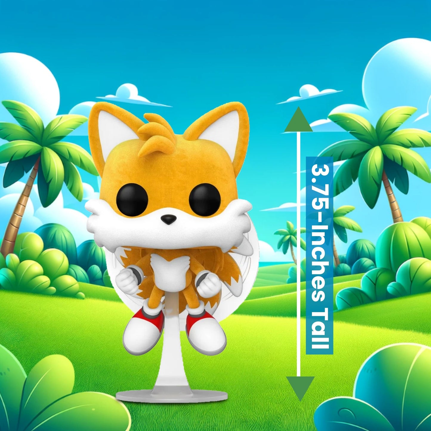 Tails Funko Pop! Games Sonic The Hedgehog - Flocked - Specialty Series Exclusive - Chase Limited Edition Vinyl Figure #978  with Window Display Box