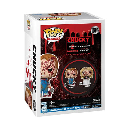 Chucky Bloody Funko Pop! Movies: Bride of Chucky - Approx. 4" Collectible Entertainment Earth Exclusive Vinyl Figure #1694 with Display Box Protector Case