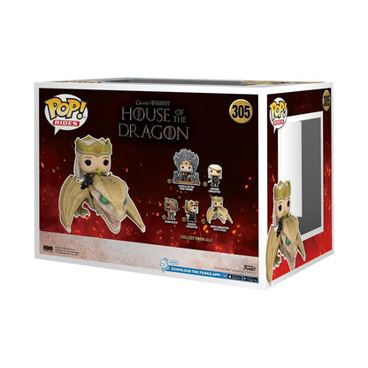 Queen Rhaenyra with Syrax Funko Pop! Rides Deluxe House of the Dragon - Approx. 5" Collectible Vinyl Figure #305 in Window Display Box