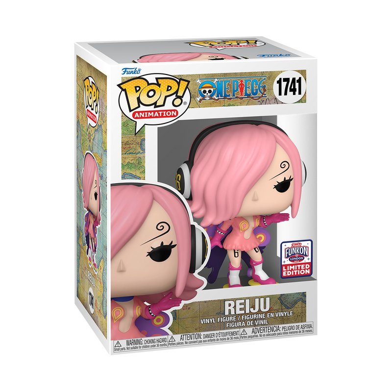 Reiju Funko Pop! Animation One Piece - 2024 FunKon London Sticker Exclusive Limited Edition - Approx. 3.9" Collectible Vinyl Figure #1741 with Display Box Protector Case (PRE-ORDER)