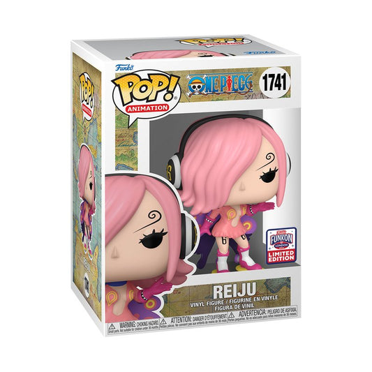 Reiju Funko Pop! Animation One Piece - 2024 FunKon London Sticker Exclusive Limited Edition - Approx. 3.9" Collectible Vinyl Figure #1741 with Display Box Protector Case (PRE-ORDER)