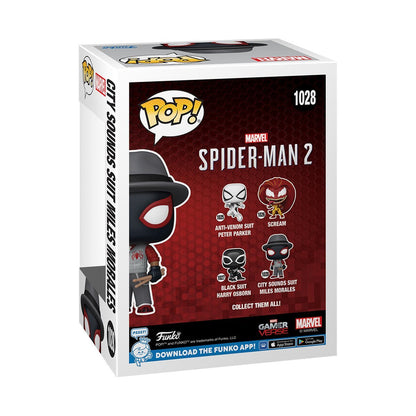 City Sounds Suit Miles Morales Funko Pop! Marvel Spider-Man 2 Gamer Verse - Approx. 4 1/2" Collectible Bobblehead Figure #1028 with Window Display Box