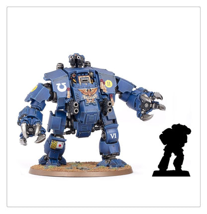 Warhammer 40K Space Marines Brutalis Dreadnought Kit – Melee Combat Walker Miniature, Highly Customisable Plastic Model, 131 Pieces, Citadel 90mm Base