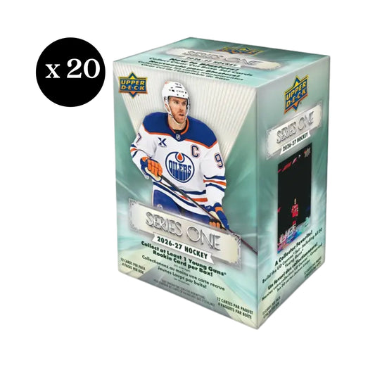 2026/27 Upper Deck Series 1 Hockey Blaster Box CASE (20 Boxes) | 1 Young Guns Per Box Avg | Green Dazzlers | NHL Trading Cards Sealed Retail Case