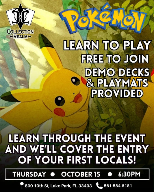 Pokémon TCG Learn to Play Event – October 15 2026 (Thursday 6:30PM)