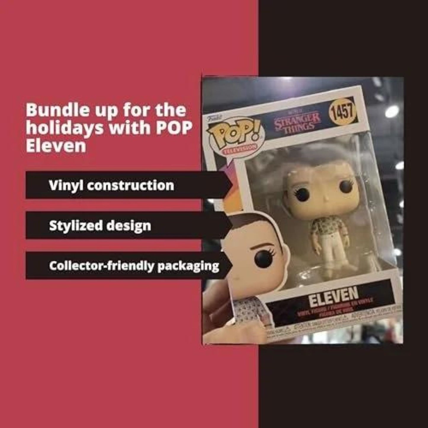 Eleven Funko Pop! Stranger Things - Vinyl Figure # 1457 with Display Box Protector Case