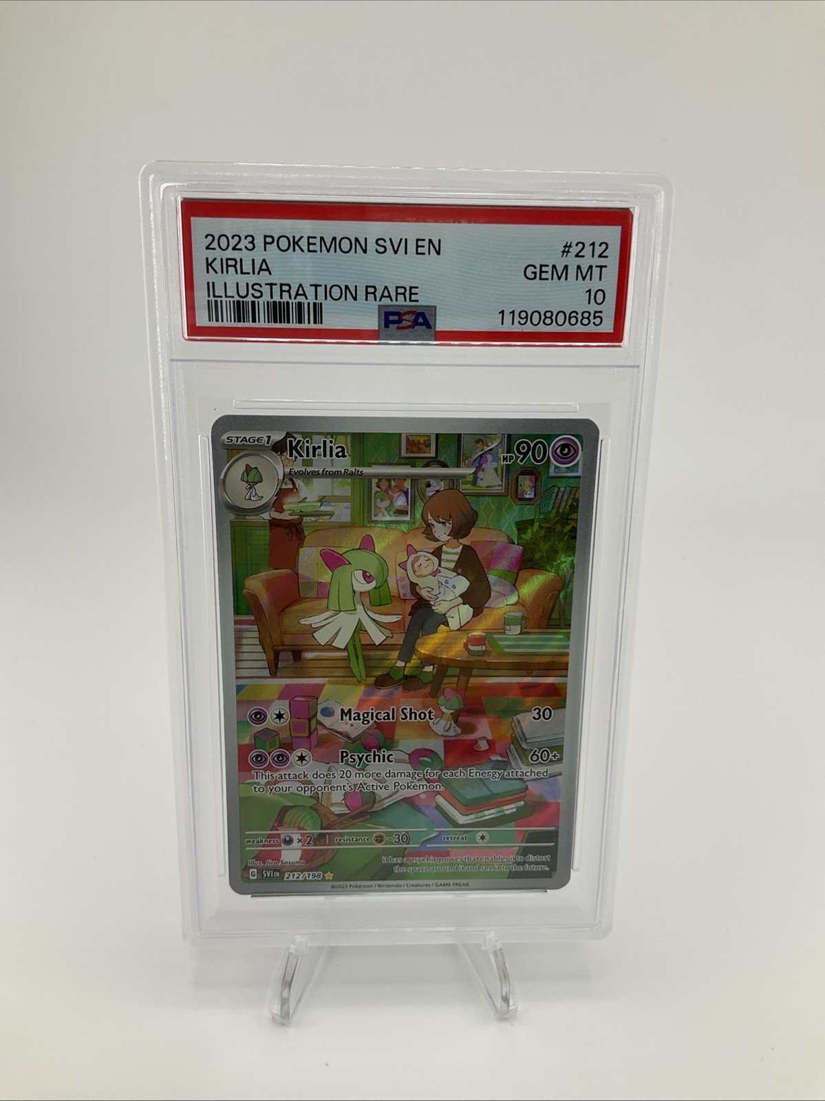 2023 POKEMON SVI EN-SCARLET & VIOLET ILLUSTRATION RARE #212 KIRLIA PSA 10