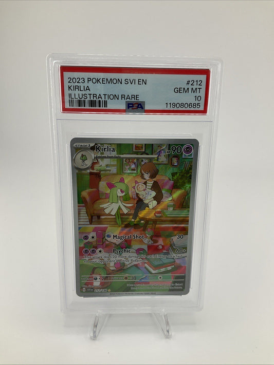 2023 POKEMON SVI EN-SCARLET & VIOLET ILLUSTRATION RARE #212 KIRLIA PSA 10