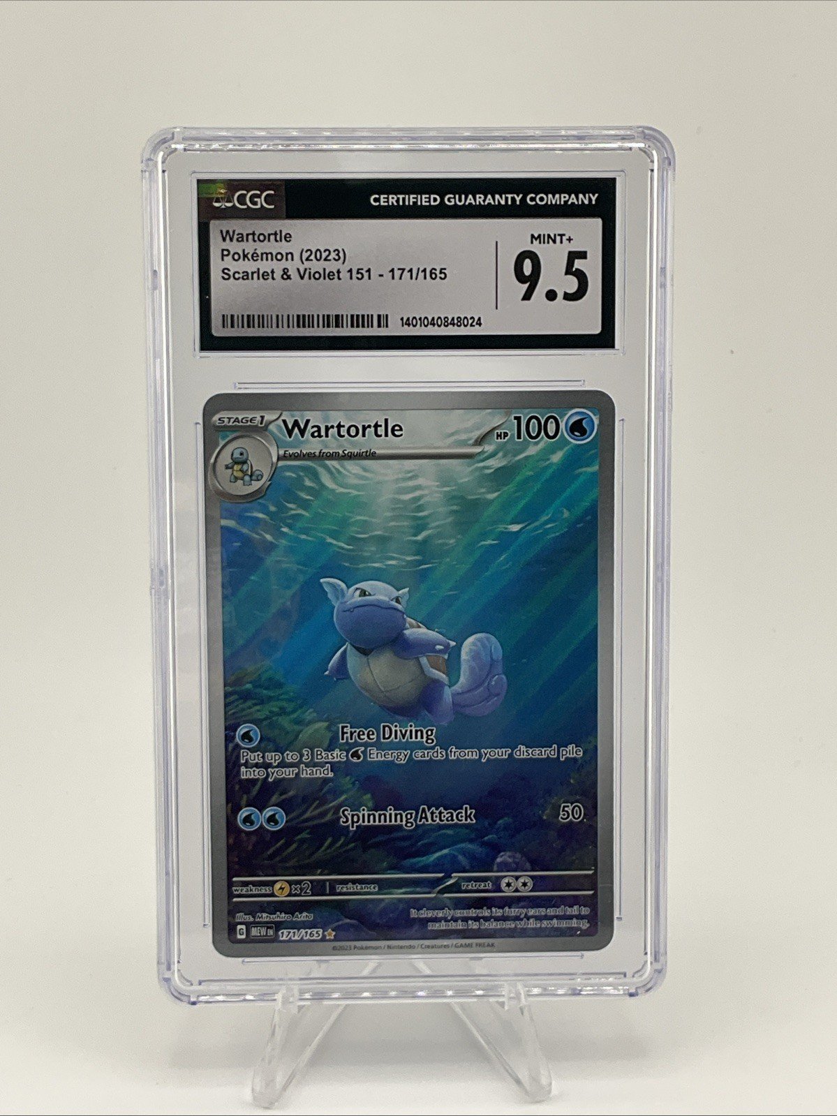 Pokemon TCG Scarlet & Violet 151 Wartortle Illustration 171/165 CGC Mint + 9.5