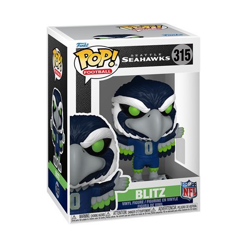 Blitz #315 Funko Pop! Football NFL Seattle Seahawks - Approx. 3 3/4" Collectible Vinyl Figure Bundled with Display Box Protector Case